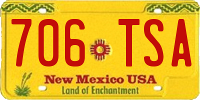 NM license plate 706TSA