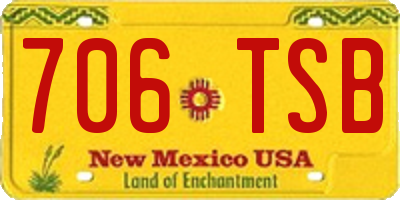 NM license plate 706TSB