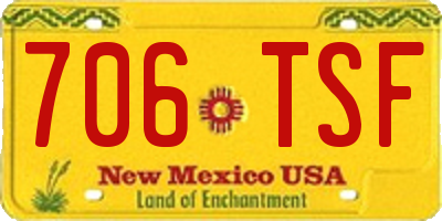 NM license plate 706TSF