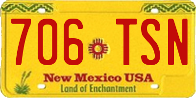 NM license plate 706TSN