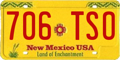 NM license plate 706TSO