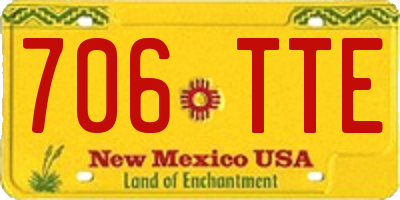 NM license plate 706TTE