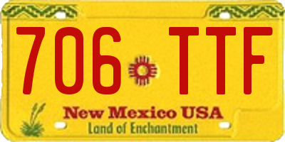 NM license plate 706TTF