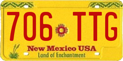 NM license plate 706TTG
