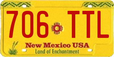 NM license plate 706TTL