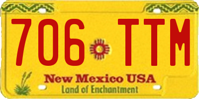 NM license plate 706TTM