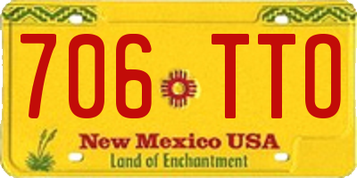 NM license plate 706TTO