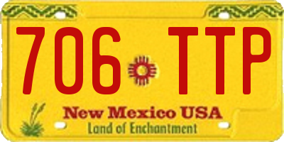 NM license plate 706TTP
