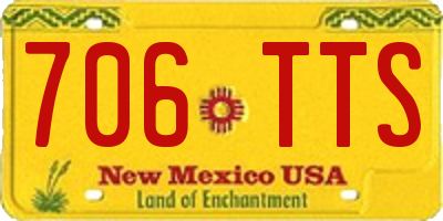 NM license plate 706TTS
