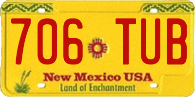 NM license plate 706TUB