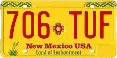 NM license plate 706TUF