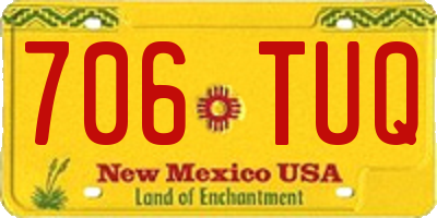 NM license plate 706TUQ