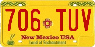 NM license plate 706TUV