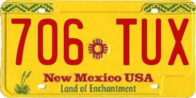 NM license plate 706TUX