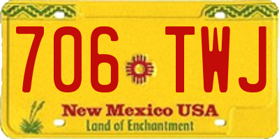 NM license plate 706TWJ