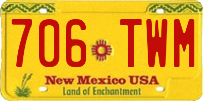 NM license plate 706TWM