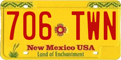 NM license plate 706TWN