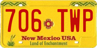 NM license plate 706TWP