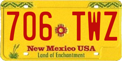 NM license plate 706TWZ