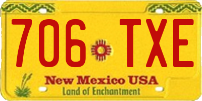NM license plate 706TXE