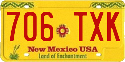 NM license plate 706TXK