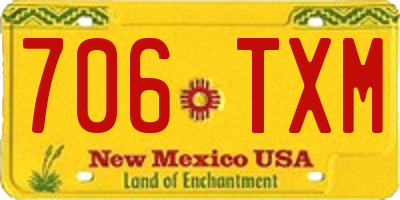 NM license plate 706TXM