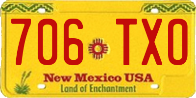 NM license plate 706TXO