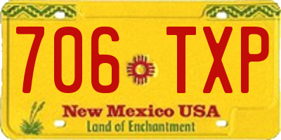 NM license plate 706TXP