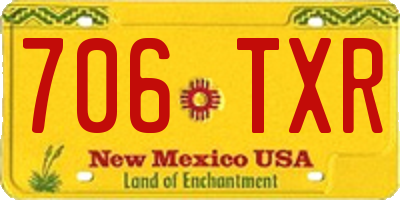 NM license plate 706TXR