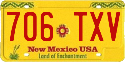 NM license plate 706TXV