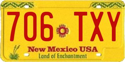 NM license plate 706TXY