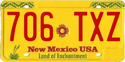 NM license plate 706TXZ