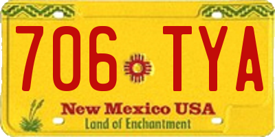 NM license plate 706TYA