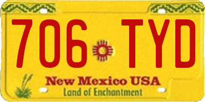 NM license plate 706TYD