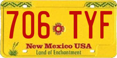 NM license plate 706TYF