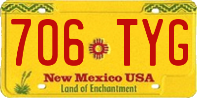 NM license plate 706TYG