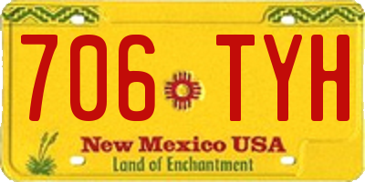 NM license plate 706TYH