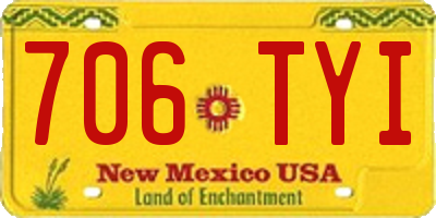 NM license plate 706TYI
