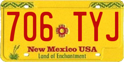 NM license plate 706TYJ