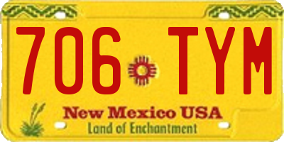 NM license plate 706TYM