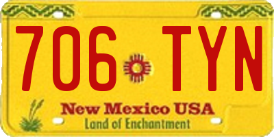 NM license plate 706TYN