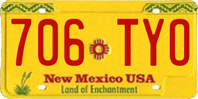 NM license plate 706TYO