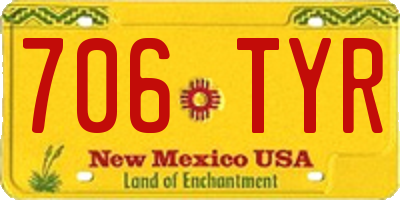 NM license plate 706TYR