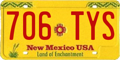 NM license plate 706TYS