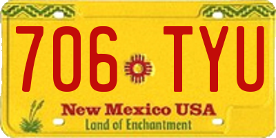 NM license plate 706TYU