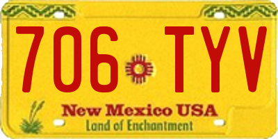 NM license plate 706TYV