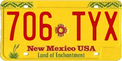 NM license plate 706TYX