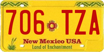 NM license plate 706TZA