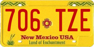 NM license plate 706TZE