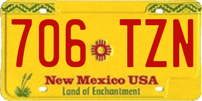 NM license plate 706TZN